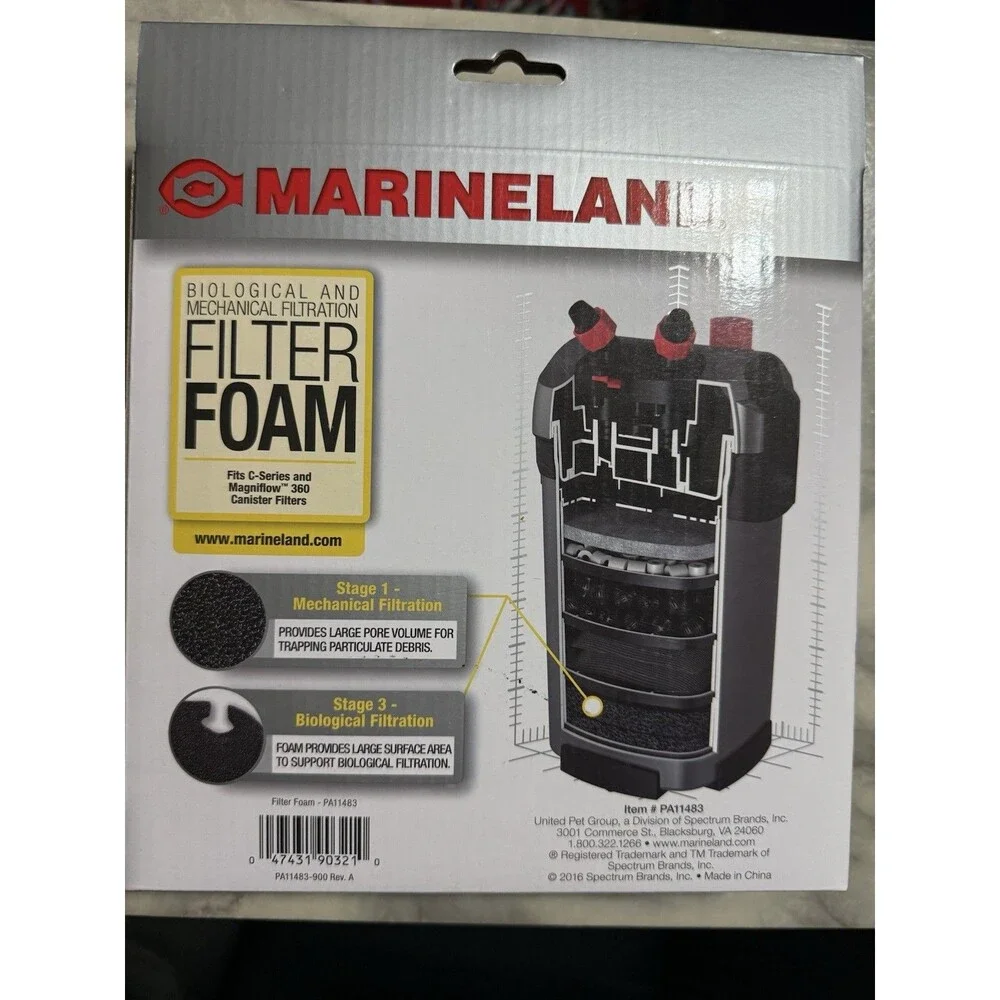 NEW Marineland Filter Foam - Fits C-360 Canister Filter (2 Per Pack) NEW